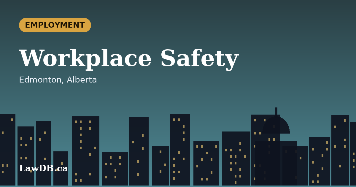Workplace Safety: illustrated cover for a LawDB guide about Edmonton, Alberta