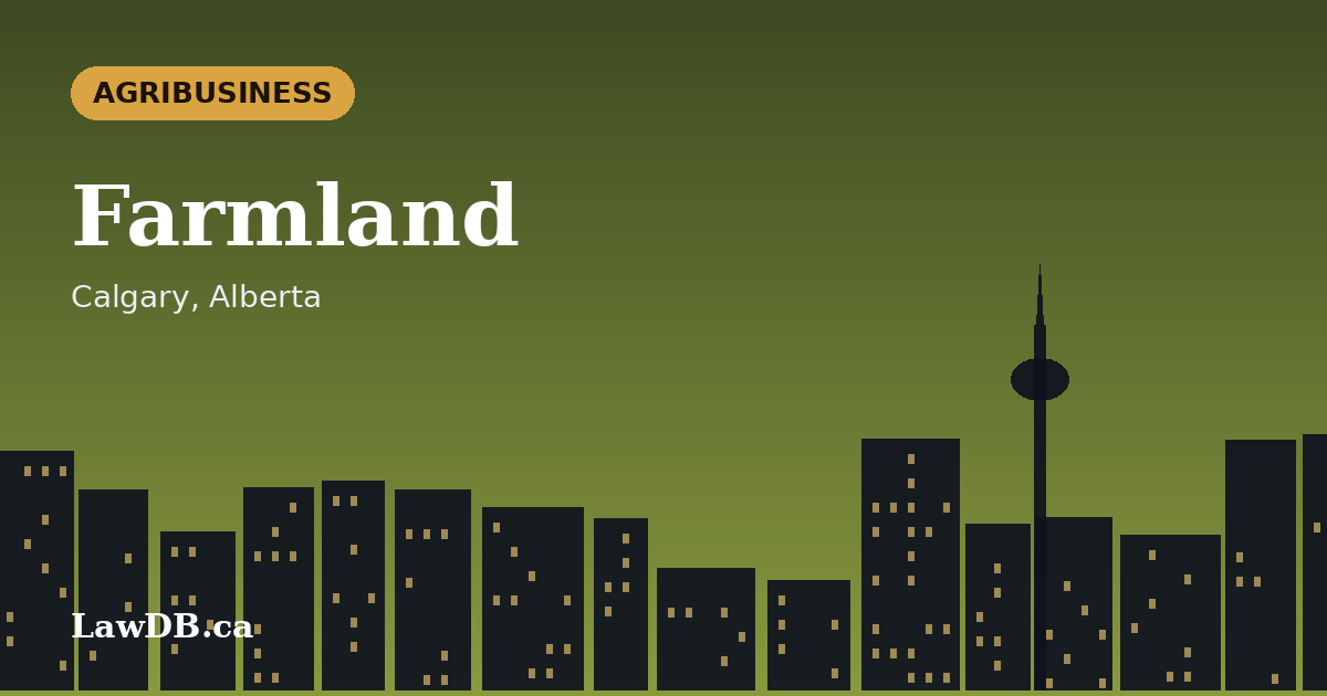 Farmland: illustrated cover for a LawDB guide about Calgary, Alberta