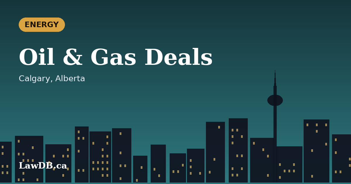 Oil & Gas Deals: illustrated cover for a LawDB guide about Calgary, Alberta