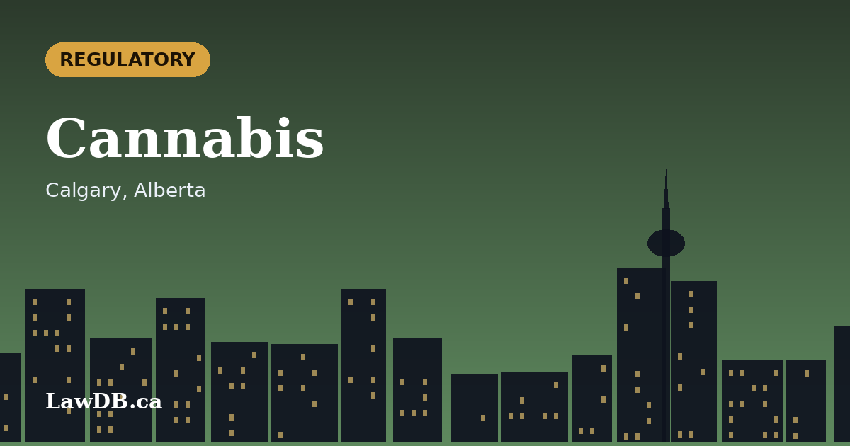 Cannabis: illustrated cover for a LawDB guide about Calgary, Alberta