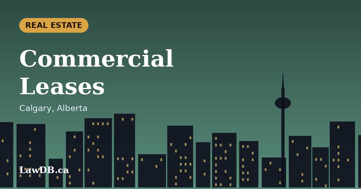 Commercial Leases: illustrated cover for a LawDB guide about Calgary, Alberta