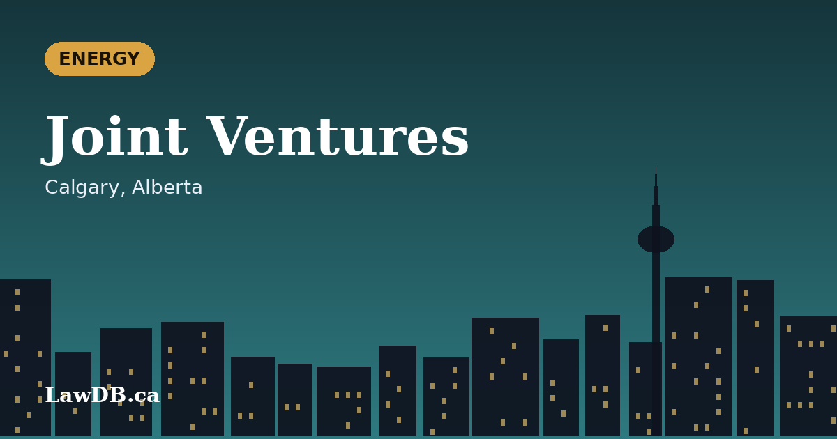 Joint Ventures: illustrated cover for a LawDB guide about Calgary, Alberta