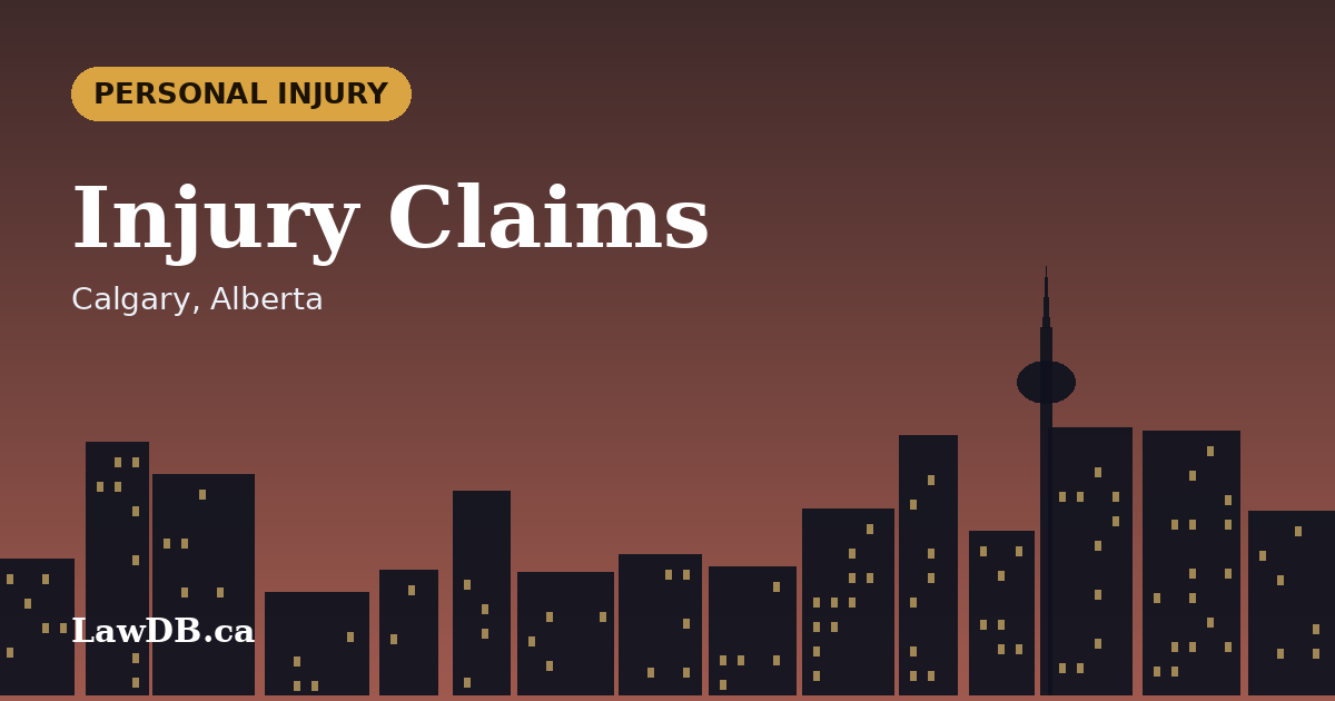 Injury Claims: illustrated cover for a LawDB guide about Calgary, Alberta