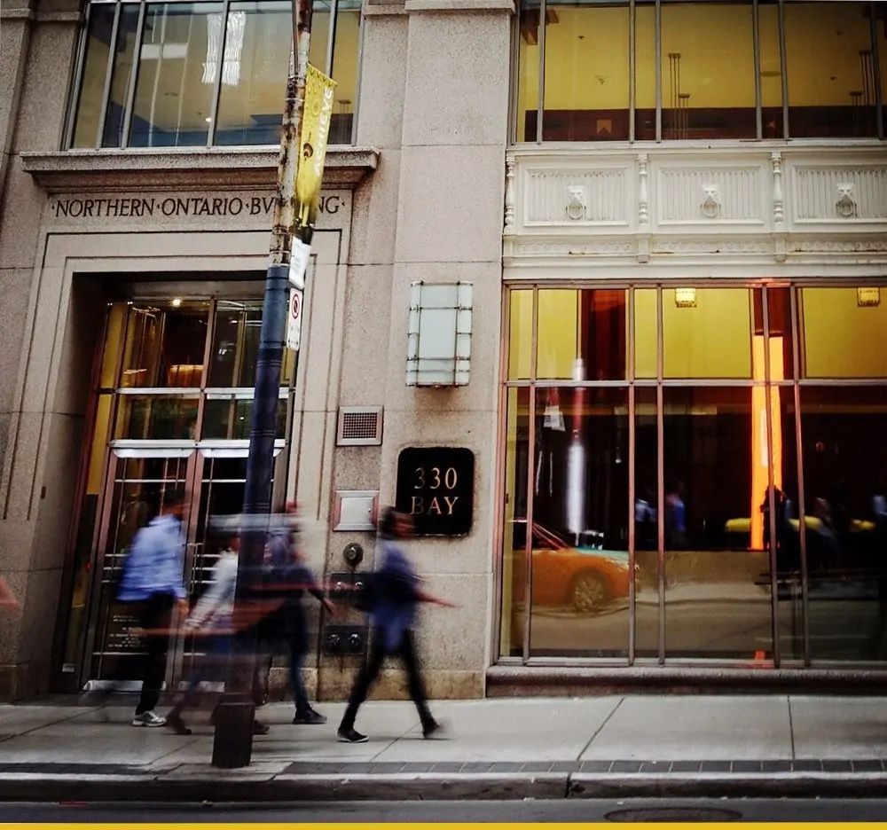 The Bay Street financial and legal district in downtown Toronto